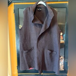 Brown Sleeveless Wool Vest XL